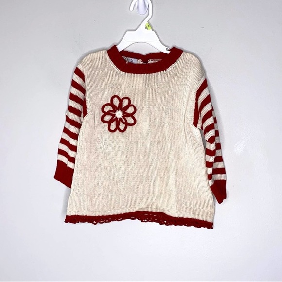 Girls NWT Zackali 4 Kids Hand Knitted 100% Cotton Sweater Size 5/6 ~